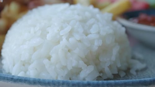Closeup of Cooked White Rice