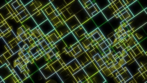 Glowing green grid lines background