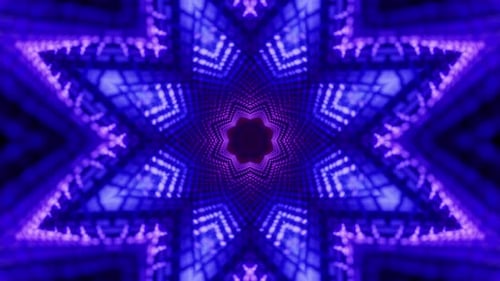 Dynamic Glowing Geometric Star Tunnel Background Animation