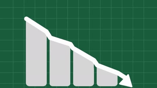 Animated Decreasing Bar Graph and Line Chart Data