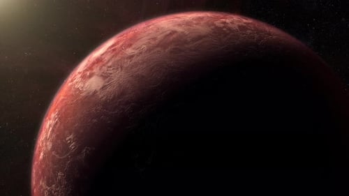 Red Planet Rotating in Space Animation