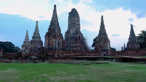 Ayutthaya Thailand at Wat Chaiwatthanaram During Sunset
