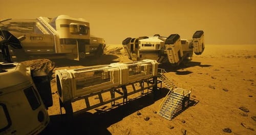 Futuristic Space Exploration Base on Mars-like Planet