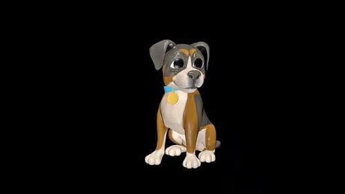 Cute Animated 3D Puppy Character