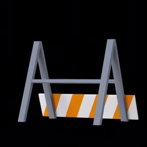 3D Construction Barrier and Traffic Cone Animation