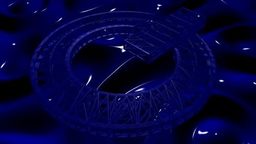 Animated 3D Truss Letter Q Logo Reveal on Abstract Background