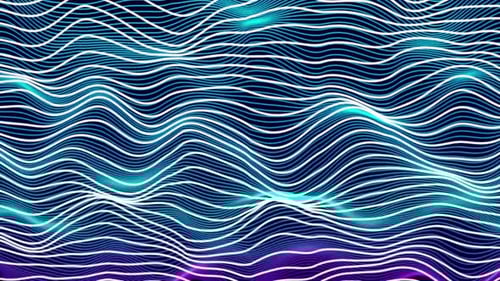 multicolor trendy geometric line wave animated. Futuristic colorful wireframe wave. Vd 133