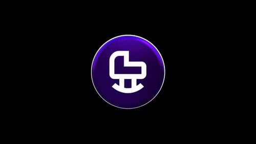 Rotating 3D Purple White Logo Icon Animation