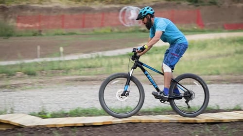 Mtb Rider in the Mountain Track Park