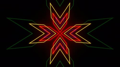Multicolor Neon Arrows Rotated Background Vj Loop In 4K