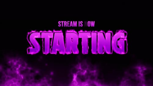Stream Starting Burning Fire Style Animation Overlay With Purple Theme