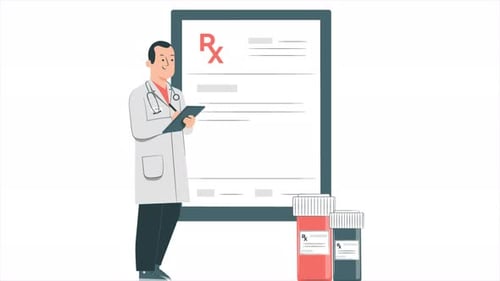 Un médecin de sexe masculin rédige une recette pour un patient 4K