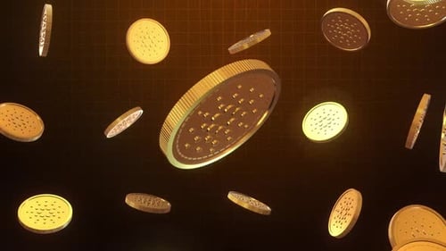 Cardano Cryptocurrency Coin Rotating Animation