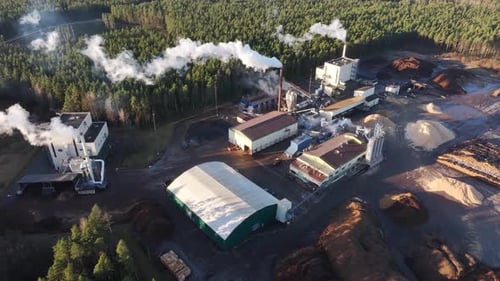 Wood pellet factory in Incukalns, Latvia