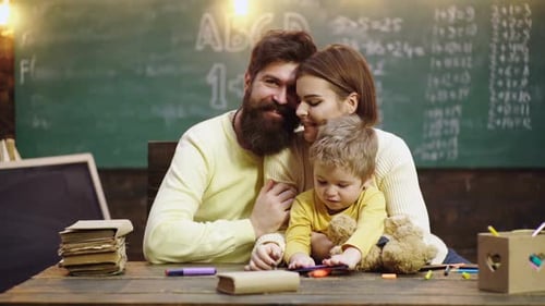 Boy From Elementary School Family School and Kids Home Schooling Education Family and Homework