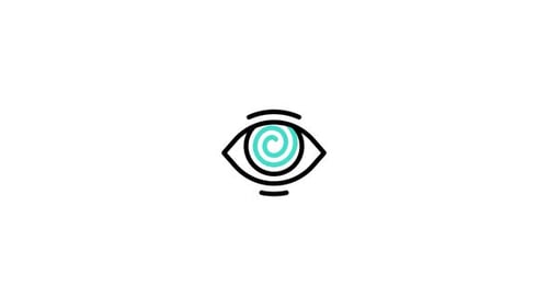 Minimalist Line Art Eye with Hypnotic Spiral Pupil Reveal