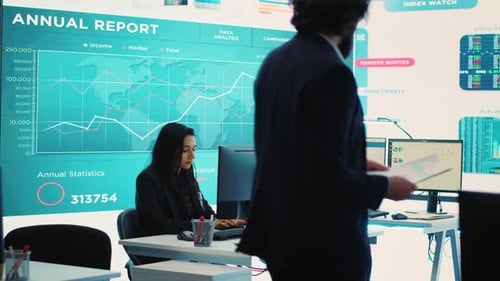 Financial Manager Briefing His Team Members About New Corporation Objectives