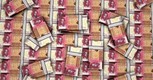 Guinea francs money banknotes packs surface