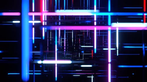 Red And Blue Abstract Ray Neon Space Background Vj Loop In 4K