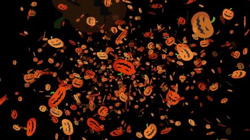 Animated Falling Jack-o'-Lanterns Halloween Background