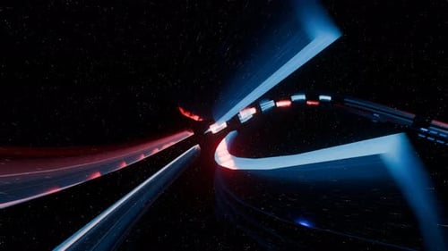 Mesmerizing space tunnel VJ loop, ideal for live visuals.