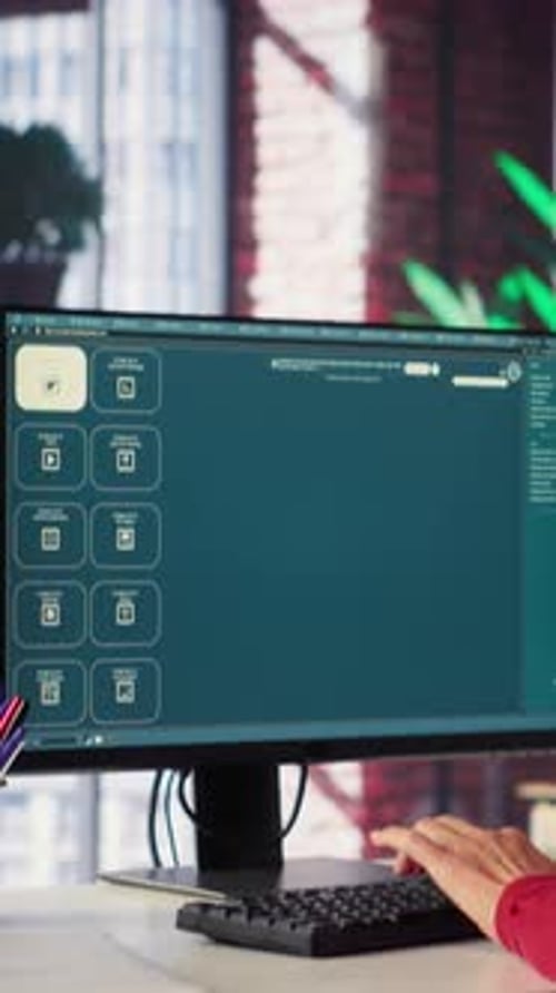 Vertical Video Photographer Using AI Program Turning Text Prompt Into Photos