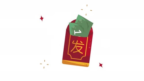 rote Mondumschlag-Symbolanimation, bewegtes Grafikdesign