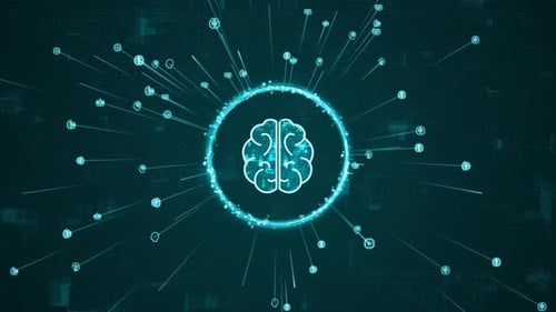 Futuristic AI Brain Network Connection Animation