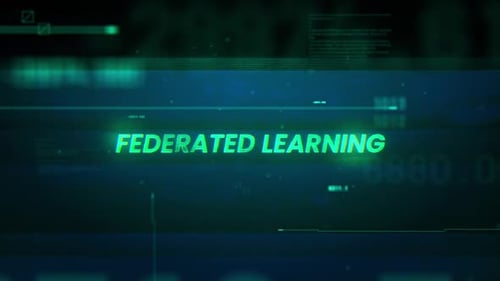 Futuristisches Leuchtenmotion-Hologramm-Konzept-Konzept für föderiertes Lernen