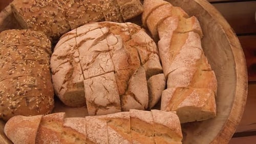 bread in basket as background