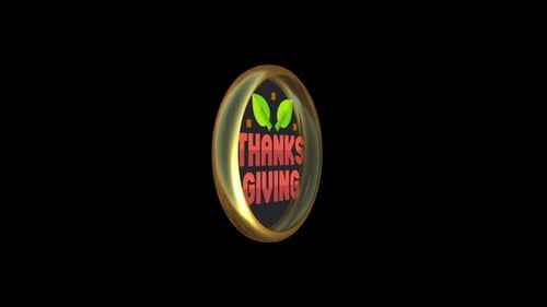 Thanksgiving Golden Badge 3D Logo Reveal Animation