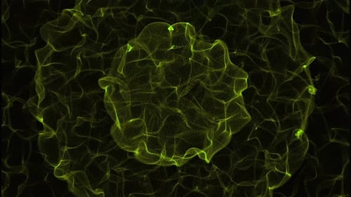 Abstract Green Particle Wave Flow Background Animation