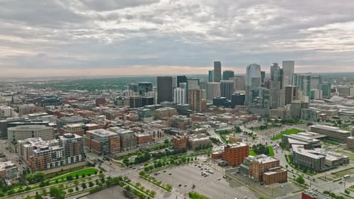 Denver Colorado Skyline Cityscape Aerial drone view