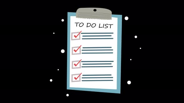 Animated To Do List Checklist with Flat Design Checkmarks, Elements ...