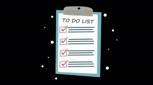 To Do List with Checkmarks Checking Checklist Animation