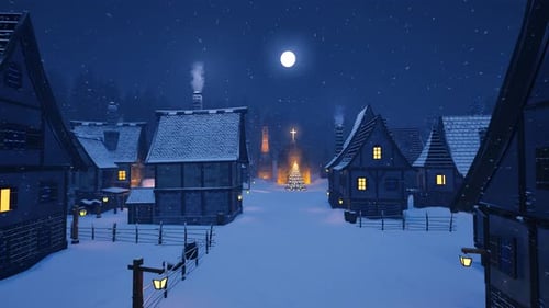 Winterdorf an Heiligabend