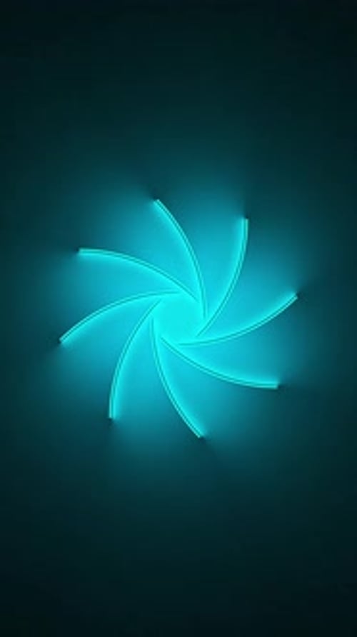 Circle with Inner Blue Light Split to Parts and Glow with Abstract Motion Seamless Loop Animation 3D