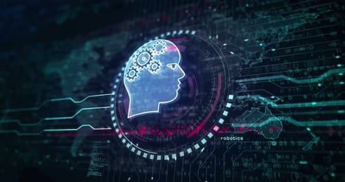 Tecnología de inteligencia artificial, bucle de símbolos de IA, concepto