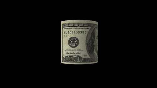 Loop Dollars Rotating / Money Rotating Alpha Channel