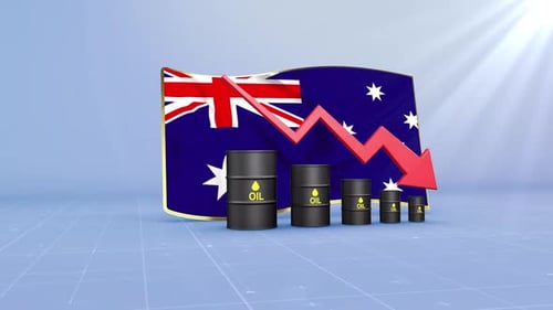 Australia Oil Price and Reserves Decline With Red Arrow