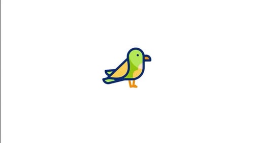 Animated Cute Green Bird Icon