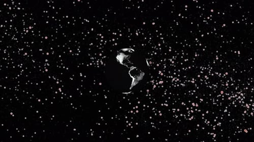 Realistic Earth planet Rotates on space or galaxy and stars milky way, Animation Earth planet. 1262