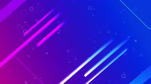 Geometric Shapes Luxury Motion Graphics Tech Glow Cyber Circle Laser Figure Technology on Abstract