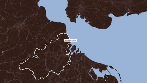 Rotating Map Of Knokke Heist City, Belgium