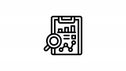 Animated Icon of Data Analysis Report with Magnifying Glass