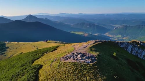 Aerial Panorama of Alpine Mountain