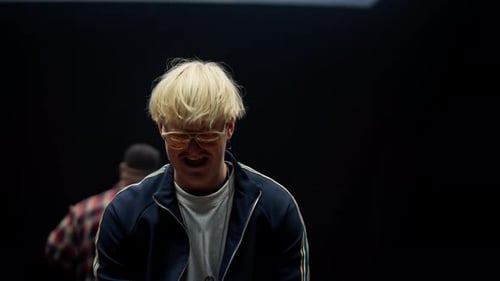 Close Up of Young Adult with Blond Hair