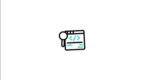 Animated Magnifying Glass Inspecting Code Window Icon