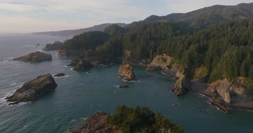 Breathtaking Aerial View of Oregon Coast at Samuel H Boardman Corridor