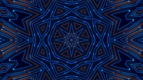 Abstract Geometric Neon Lines Kaleidoscope Loop Background